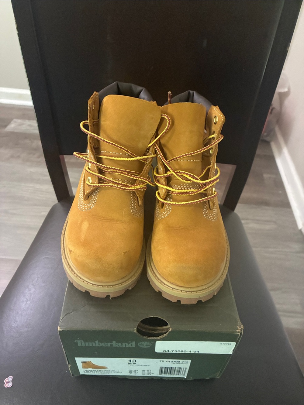 Timberland Kids Wheat/Tan Nubuck Lace-Up Boots